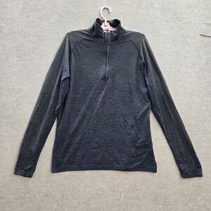 Lululemon Men Activewear Top Blue Metal Vent Tech 2.0‎ Half Zip Mock Neck